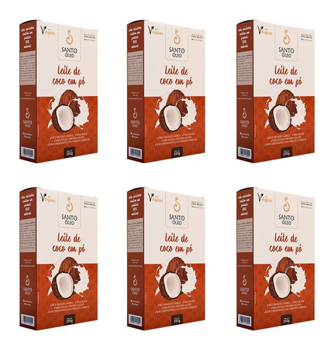 Kit 6un Leite De Coco Em Pó 200gr Santo Óleo