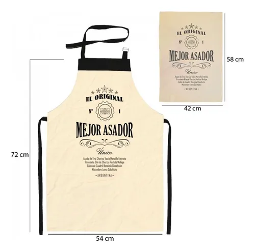 Kit Delantal Tusor + Paño Diseño Estampado