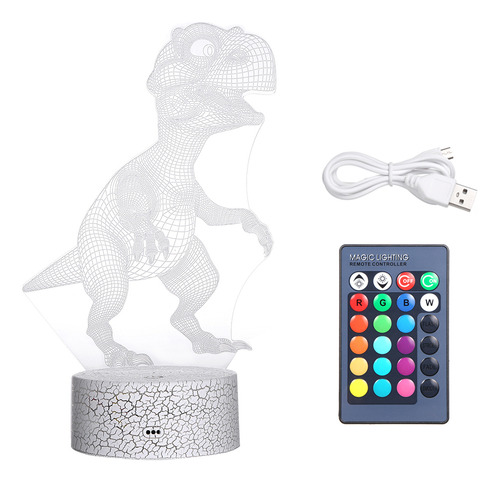 Lámpara Led Nocturna 3d Diaur Con Mando A Distancia Para Dec
