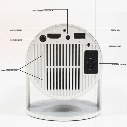 Hy300 Projetor mini Portátil 110/220v Cor Branco Fast Plug