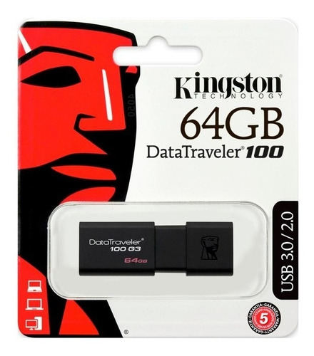 Pendrive Kingston Usb Dt100g3 64gb 3.0 Datatraveler 100 G3