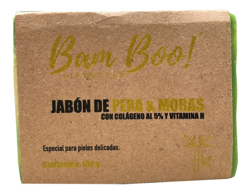 Imagen 1 de 5 de Jabón Pera & Moras Con Colágeno Y Vitamina H 100 Gr