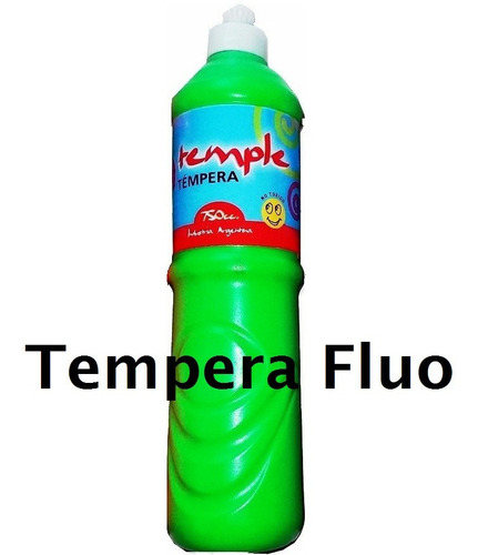Tempera Fluo Botella 750ml Jardin Escuela Varios Colores