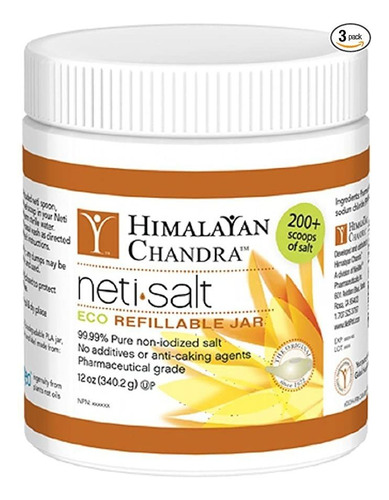 Himalaya Chandra Neti Olla De Sal, Tarro De 12 Onzas (pack D