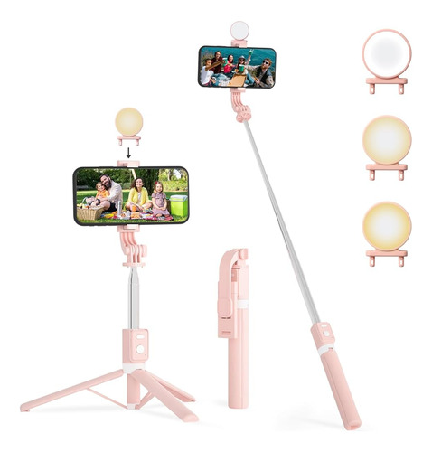 Losodona 44phone Trípode Selfie Stick Trípode Con Luz, Sopor