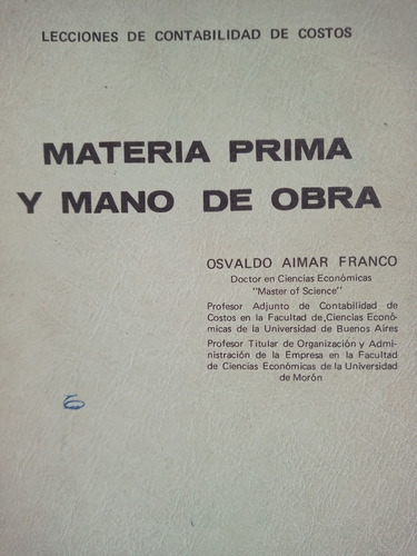 Materia Prima Y Mano De Obra Aimar Franco