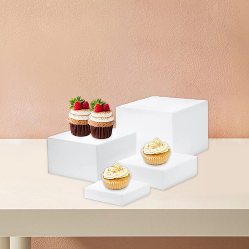 4x Riser De Buffet Acrílico, Riser De Exibição De Cubo,