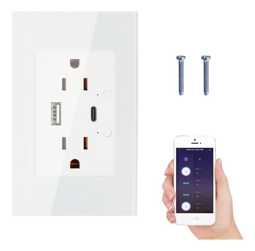 Tomada De Parede Wifi Inteligente Com Carregador Tipo Cy
