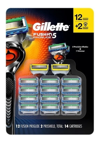 Gillette Fusion Proglide Cartuchos 14 Pzs