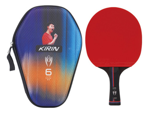 Raquete Tenis Mesa Profissional 6 Estrelas Loki Ittf + Capa Cor Borrachas (vermelho E Preto) Tipo De Cabo Fl (côncavo)