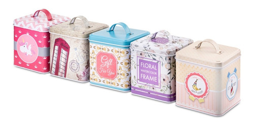 Lata Litografiada Deco Porta Objetos Galletitas Galletas