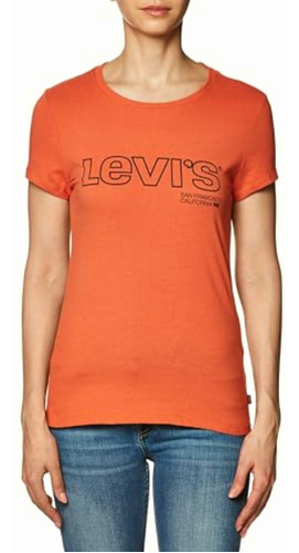 Levi's 32223-0766s Playera Crew Neck Para Mujer, Rojo, S