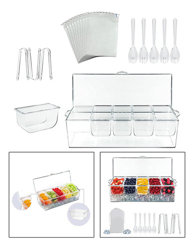 Para Juego De Bandejas Para Servir Con Hielo, Plato De