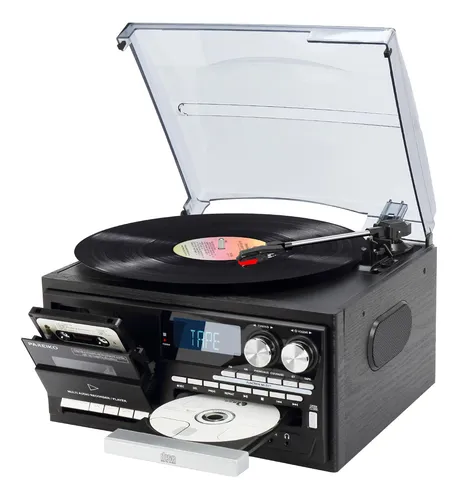 Tocadiscos Vintage 9 En 1 Bluetooth 3 Velocidades Usb Radio