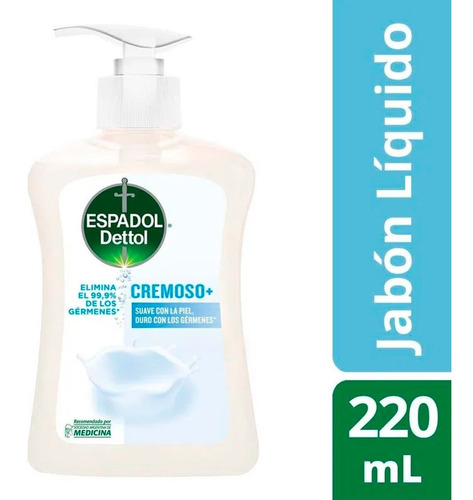 Espadol Jabón Líquido 220 Ml Con Dosificador X 3 Und