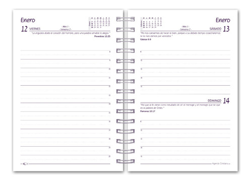 10% Dto!!! Pack 3 Un. Agenda Cristiana 2024 Classic Anillada