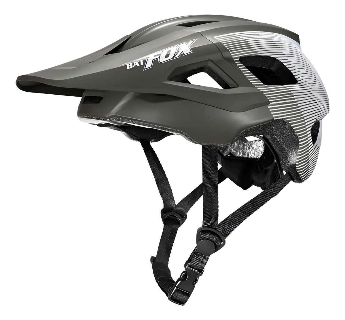 Casco De Bicicleta Mtb Batfox Con Protección Ultraligera Color Olive Green Talla M
