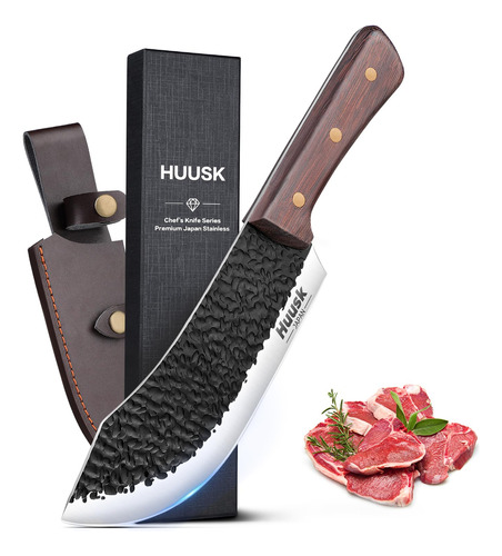 Huusk Cuchillo De Carnicero De 7 Pulgadas Para Cortar Carne,