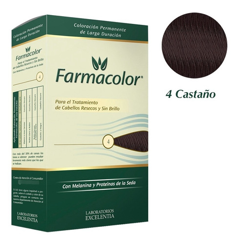 Imagen 1 de 3 de Farmacolor Kit Castaño N°4 X 1 Estuche. Directo De Fábrica.