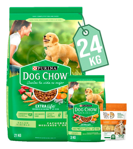 Comida Perro Dog Chow Cachorros 21 Kg 