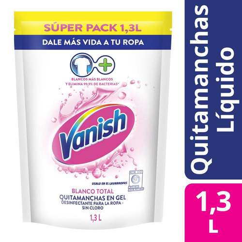 Vanish Quitamanchas Liquido White Doypack Repuesto 1.3 Lt