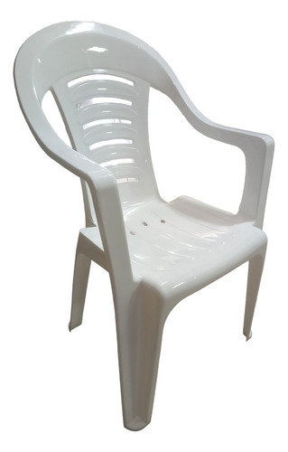 6 Sillón Silla Plástica Apilable Reforzada Malawi Florida Color Blanco