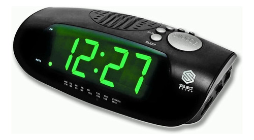 Radio Reloj Despertador Am/fm, Entrada Auxiliar Select Sound Color Negro