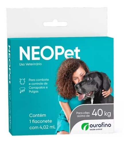 Frasco antiparasitário para pulga Ourofino Neopet para cão
