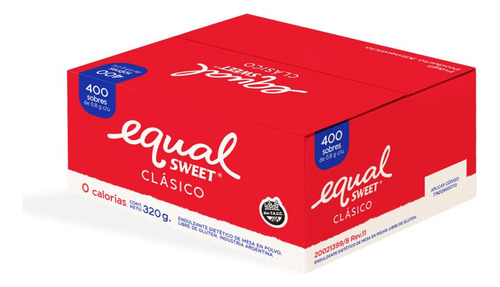 Equalsweet Clásico 400 Sobres - (pack X 10 Cajas)