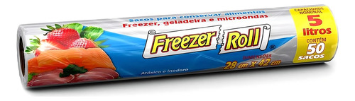 Saco para Freezer, Geladeira e Micro-Ondas 5l Freezer Roll 28cm x 42cm 50 Unidades