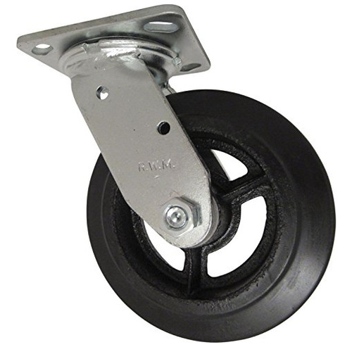 46 Series Plate Caster Swivel Rubber On Iron Wheel Roll...
