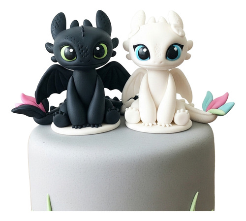Adorno Torta Chimuelo Y Furia Luminosa Entrenar A Tu Dragon Rosa Pálido Adorno Torta