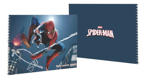 Caderno De Desenho Homem Aranha Personalizado C/nome 50fls