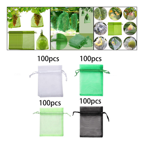 100 Uds Bolsas De Red De Protección De Frutas Bolsas De Red
