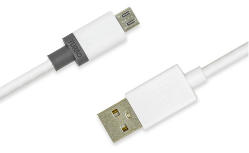 Cable de carga micro USB blanco para teléfono celular de 2 metros