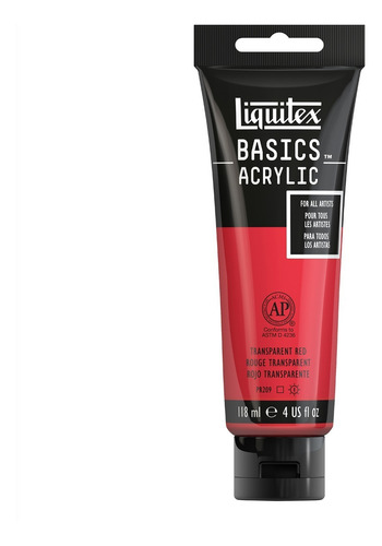 Acrílico Liquitex Basics Tubo 118ml Color 047 Rojo Transparente