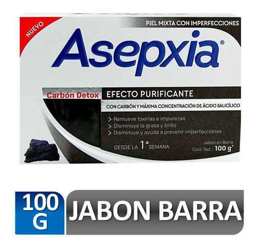Asepxia Jabon Carbon Detox 100 Gr