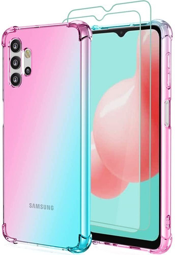 Funda Para Samsung A32 4g + 2 Protectores Pink-teal