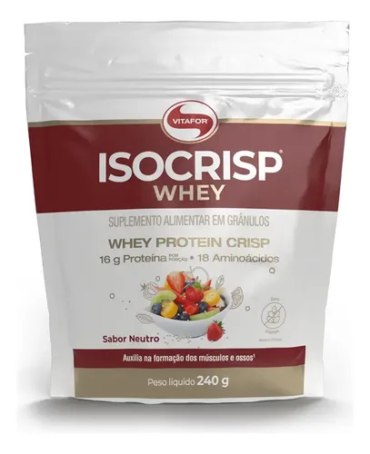 Suplemento Alimentar Isocrisp Whey Pouch 240g Vitafor Neutro