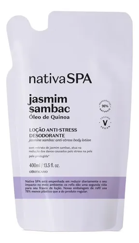 Refil Loção Hidratante Corporal Nativa Spa Anti-Stress Jasmim Sambac 400ml