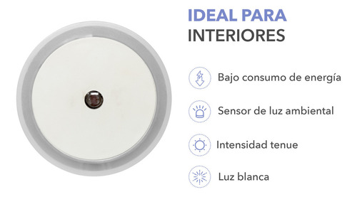 Rca Paquete De 3 Luces De Noche Con Sensor De Luz Rc-lns2 Estructura Blanco