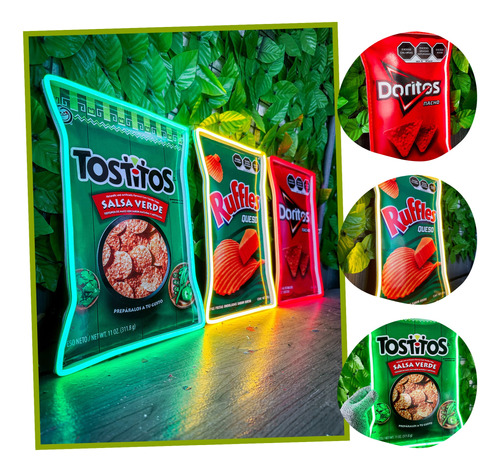 Pack Letreros Neon De Snacks  (snacks Neonled)