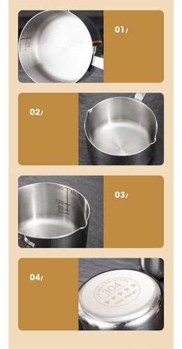 2 Panela Pequena De Aço Inoxidável Para Mingau 250ml