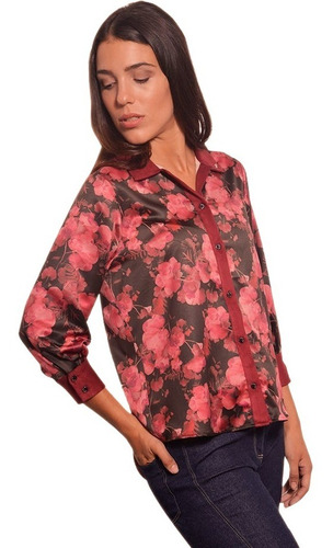 Camisa Estampada De Flores Mia Loreto Modelo Fiorenza 