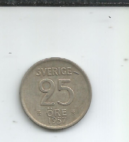 P 78 Suecia Moneda De Plata 25 Ore 1957 (Usado)