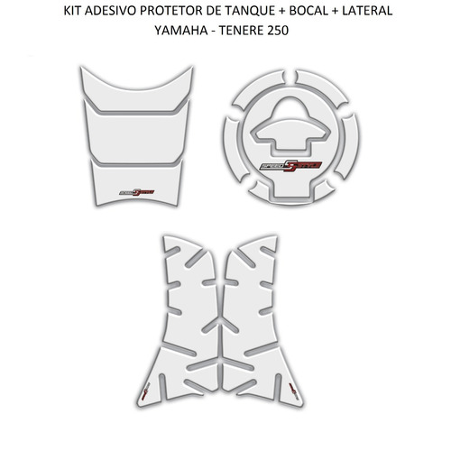 Kit Adesivo Protetor Tanque Bocal E Lateral Tenere 250 K1