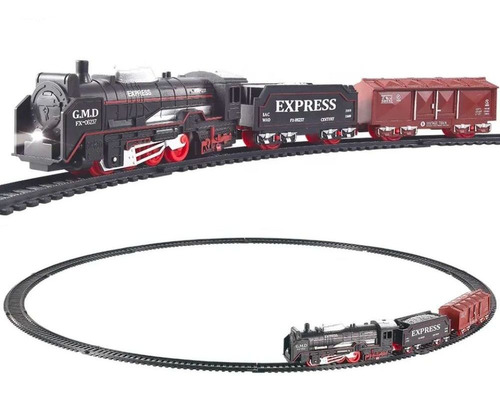 Tren Clásico Realista Con Vapor Luces Y Sonidos 126cm