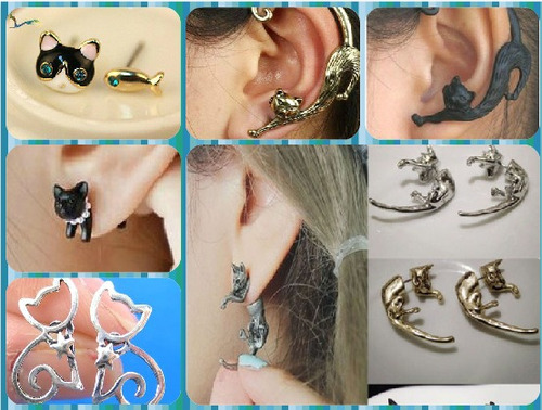 Zarcillos Collares Anillos Gato Suerte Feng Shui Accesorios