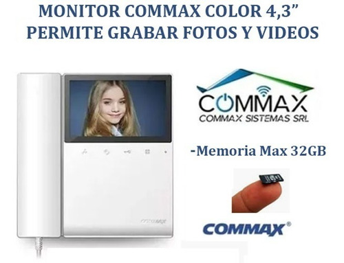 Imagen 2 de 4 de Monitor Adicional Cdv43km - Graba Videos Y Fotos