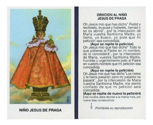 Estampas Jesús Niño De Praga Santos Santoral X 100 Un